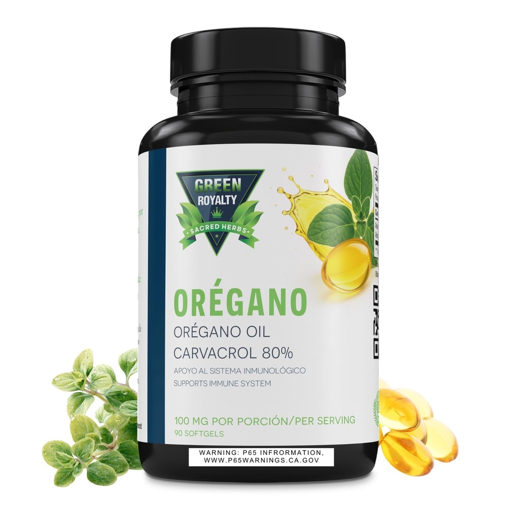 Oregano Oil Softgels 80% Carvacrol – Immune Support Supplement with Olive Oil – 100 mg per Serving – 90 Softgels – Non-GMO Dietary Supplement