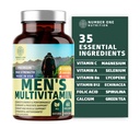 Number One Nutrition Premium Men's Daily Multivitamin Multimineral Supplement [Gluten Free, Non-GMO], Vitamins A C E D B1 B2 B3 B5 B6 B12, Magnesium, Biotin, Sprulina, and Zinc, 60 Veg Caps
