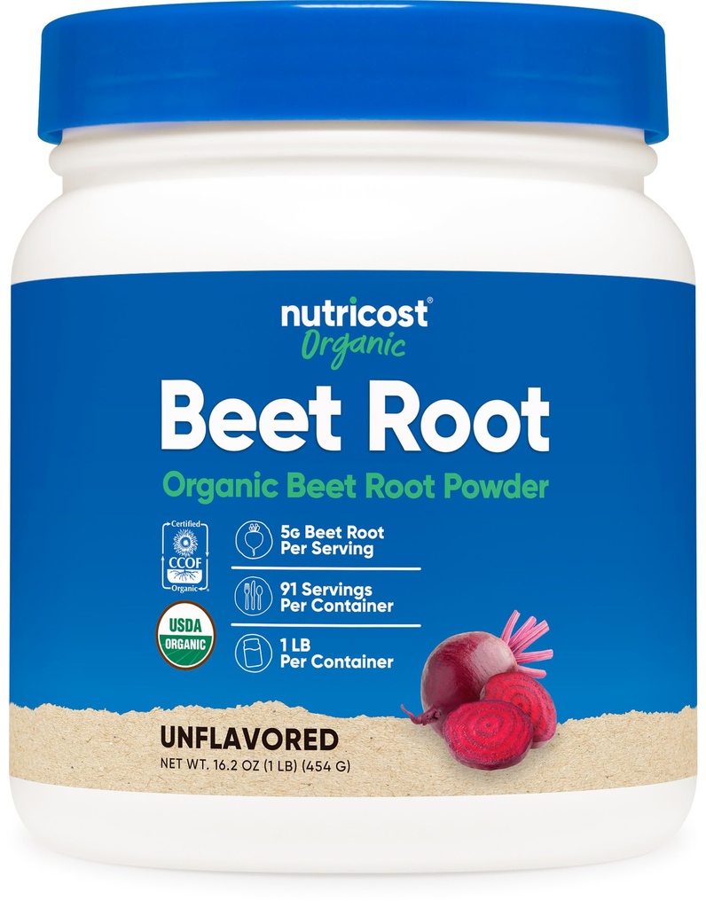 Nutricost Βιολογική σκόνη ρίζας τεύτλων 1 LB - Vegan, Superfood, Certified USDA Organic