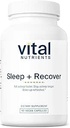 Vital Nutrients Sleep + Recover - Vegan Supplement - Υποστήριξη ύπνου - Μελατονίνη, Ashwagandha & L-Theanine - Γλουτένη, Γαλακτοκομικά & Χωρίς Σόγια - 90 κάψουλες