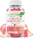 Calcium Gummies 600mg with Vitamin D3, Calcium Magnesium Zinc Gummies for Bone & Immune Support, Calcium Supplement for Women & Men, Sugar Free, Vegan, Peach Flavor, 60 Count