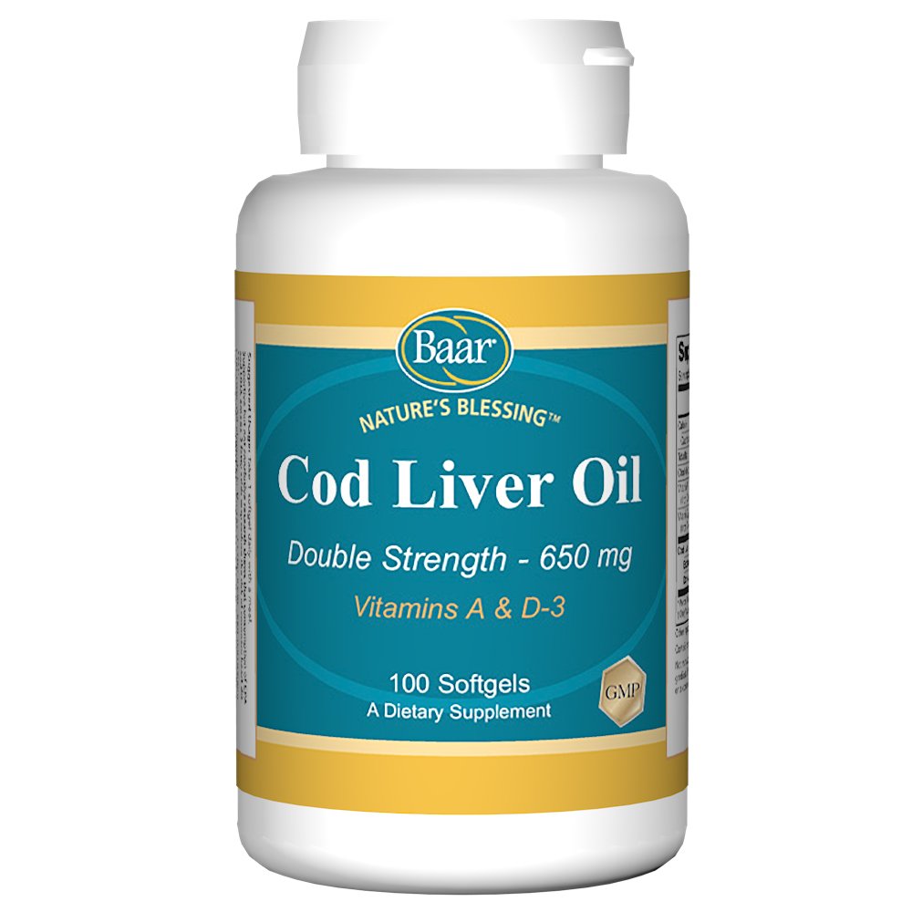 Baar Nature's Blessing Cod Liver Oil Softgels | Fish oil supplement, softgel capsules, convenient daily serving