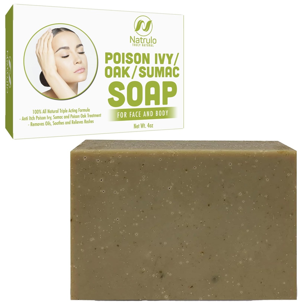 Poison Ivy Soap Bar - All Natural Poison Ivy Treatment - Anti-Itch Soap Skin Cleanser Bar for Poison Ivy, Poison Oak & Sumac - Removes Oils, Soothes & Relieves Rashes - 4 oz Bar Made in USA
