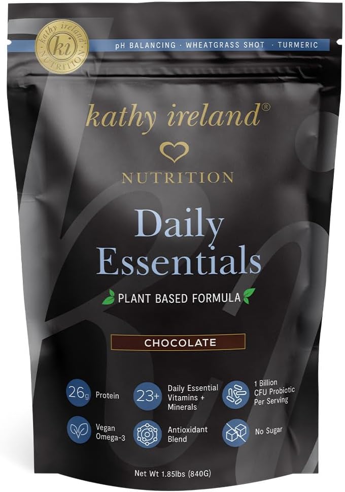 Kathy Ireland Διατροφή Καθημερινή Απαραίτητη Φυτική Σκόνη Πρωτεΐνης για γυναίκες, 26g Vegan Protein, Lean Meal Replacement - Σοκολάτα