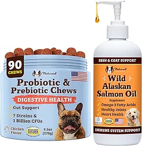 Φυσικό σκυλί εταιρεία Άγρια Αλάσκας Salmon Oil & Probiotic Chews for Dogs Bundle: Salmon Oil & Probiotics - Υγιεινό δέρμα και παλτό και Digestive Υγεία Combo για σκύλους όλων των Φυλή και μεγέθη