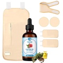 Tavio Castor Oil Pack Wrap Kit - Celara Reusable Organic Cotton Flannel Wrap for Body Comfort & Relaxation, Adjustable Wellness Pack for Stomach, Neck, Knee & Back, Hot or Cold Compress Compatible (6)