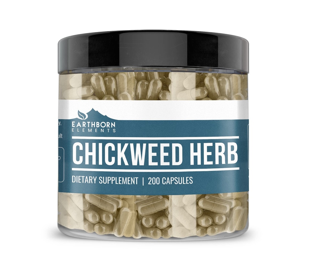 Earthborn Elements Chickweed Herb (200 Κάψουλες) Καθαρό, Χωρίς Φίλτρα ή Πρόσθετα