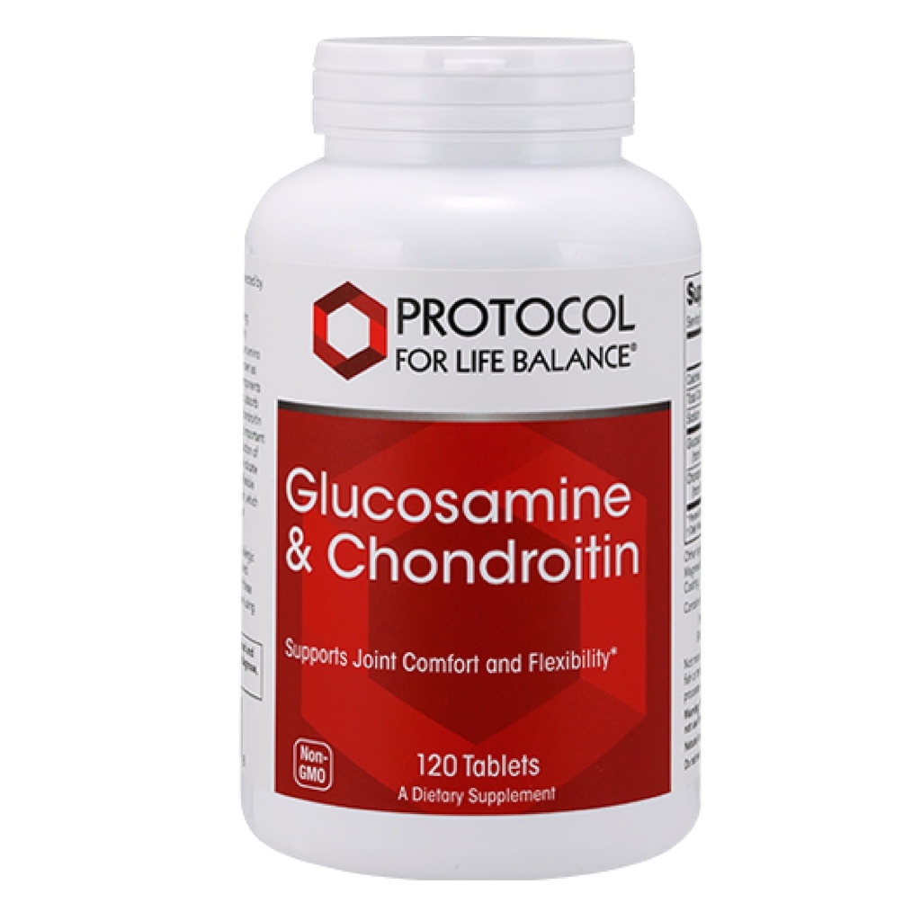 Protocol for Life Balance Glucosamine & Chondroitin - Joint Support - Non-GMO & Dairy Free - 120 Tablets