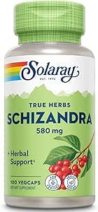 SOLARAY Schizandra 580 mg - Schisandra συμπλήρωμα για την υποστήριξη της υγείας και της ευεξίας του σώματος - με Schisandra Berry - Μη ΓΤΟ έργο Επαληθευμένο, Vegan, εργαστήριο Επαληθευμένο, 60 ημερών εγγύηση, 100 υπηρεσίες