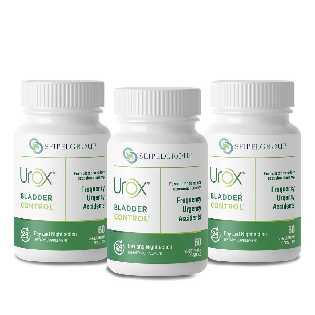 UROX Bladder Control, Safe and Effective Bladder Support Supplement for Men & Women, Helps Reduce Urinary Leakage, Frequency, Urgency, 180 Vegetarian Capsules