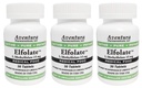 ELFOLATE® 15mg 3 Pack L-Methylfolate Methyl Folate Methylfolate Medical Food Supplement Professional Strength Active Pure Potent 30 Tablets