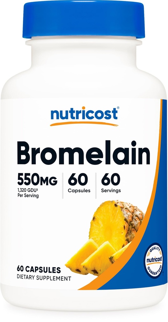 Nutricost Bromelain Capsules (550mg) 60 Capsules, Vegan, GMO-Free | GMP Compliant