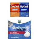 Vicks VapoShower Plus, Shower Bomb Tablet, Extra Strong Soothing Vapor, DayQuil & NyQuil Liquicaps, Cough, Cold, Flu, Sore Throat, Fever & Congestion, 72 LiquiCaps (48 DayQuil, 24 NyQuil)