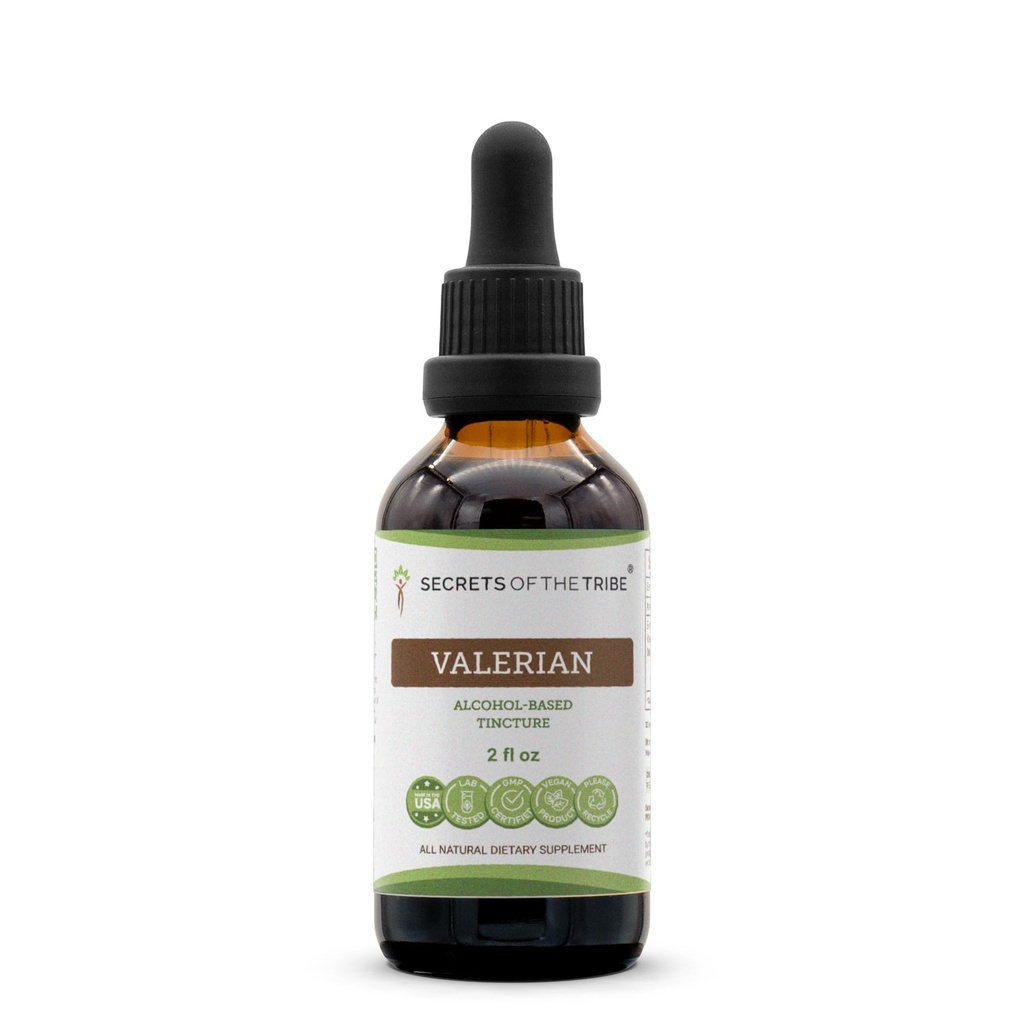 Secrets of the Tribe Valerian Alcohol Tincture (Liquid Drops) 675 mg Valerian (Valeriana Officinalis) Dried Root (2 Fl Oz) Sleep Support Supplement