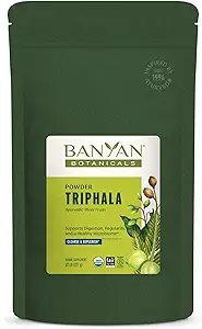 Banyan Botanicals Triphala Powder - Organic Digestion Supplement with Amla, Haritaki & Bibhitaki – Digestion, Colon Support & Healthy Gut Microbiome* – 1/2 lb – Non-GMO Sustainably Sourced Vegan