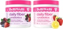 Belli Welli Daily Fiber Supplement Bundle with Collagen, Probiotics & Electrolytes – Strawberry Lemonade & Wild Berry Flavors – Supports Digestion, Gut Balance, & Debloating – 32 Servings