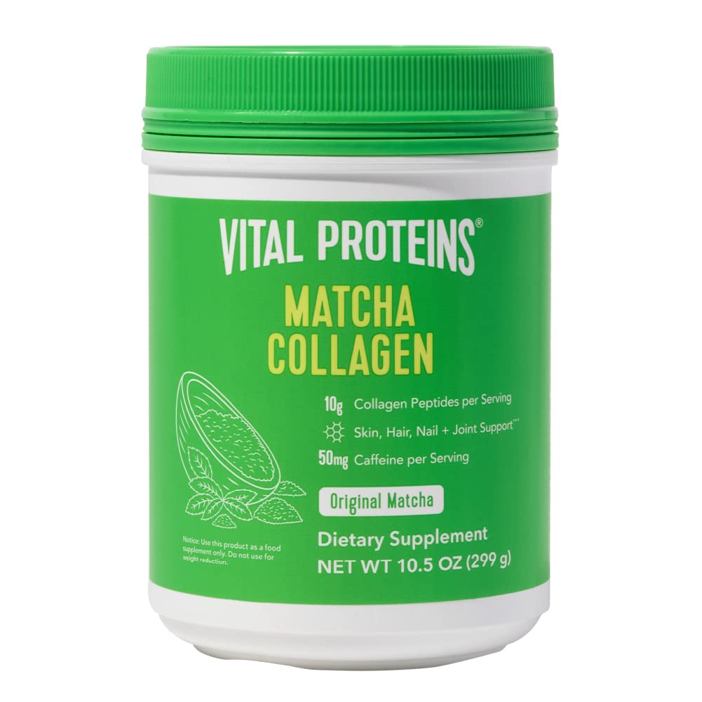 Ζωτικές πρωτεΐνες Matcha Collagen Peptides συμπλήρωμα σκόνης, Matcha Πράσινη σκόνη τσαγιού, 10.5 oz, αρχικό άρωμα