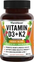 FarmHaven Vitamin D3 K2 Κάψουλες - 5000 IU D3 και 100 mcg K2 - Cholecalciferol MK7 με Veggie Fruit Blend - Βιταμίνη D K2 Συμπλήρωμα για το ανοσοποιητικό σύστημα & την υγεία της καρδιάς - Χορτοφαγικά, Μη ΓΤΟ, 90 Caps
