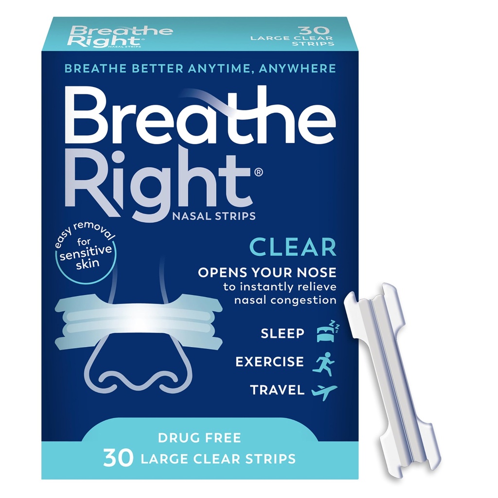 Breathe Right Nasal Strips Clear Large 30ct (Packaging May Vary)