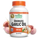 Botanic Choice Odorless Garlic Oil Softgels - Antioxidant Cholesterol and Immune Support Supplement for Adults - Gluten Free Non-GMO - 180 Pills