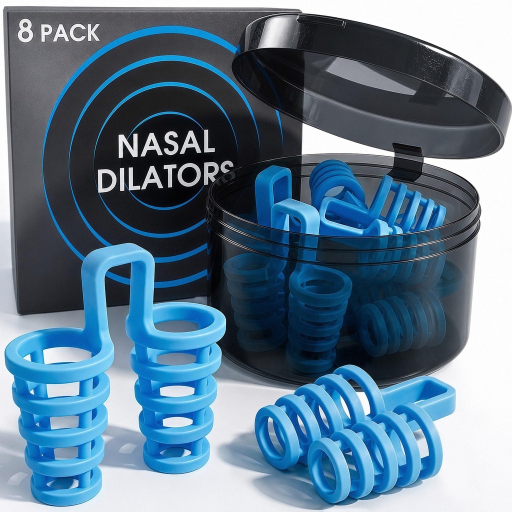Nasal Dilators Cones for Sleeping & Breathing (8 Pairs 4 Sizes) – Flexible EVA Internal Nose Vents to Open Nostrils – Nasal Airflow, Deviated Septum, Sinus & Snoring Relief, Device for Nasal Snorers