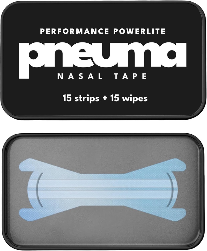 Pneuma Nasal Strips – Performance Powerlite – Extra Strength Nose Strips for Breathing & Oxygen Intake – Athletic Nasal Strips for Running, Snoring Relief & Better Sleep – Nose Breathing Strip