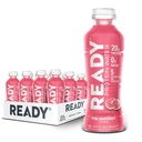 Ready® Clear Protein Water – 20g Whey Protein Isolate, Zero Sugar, Low-Calorie Sports Drink for Hydration & Recovery – Electrolytes, Essential Amino Acids – Pink Grapefruit, 16.9 fl oz Bottles (12-Pack)