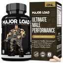Major Load Testosterone Booster for Men - Testosterone Supplement with Horny Goat Weed, Maca Root, & Tribulus Terrestris - Tongkat Ali Men's Energy, Stamina & Strength - Test Booster 60 Κάψουλες