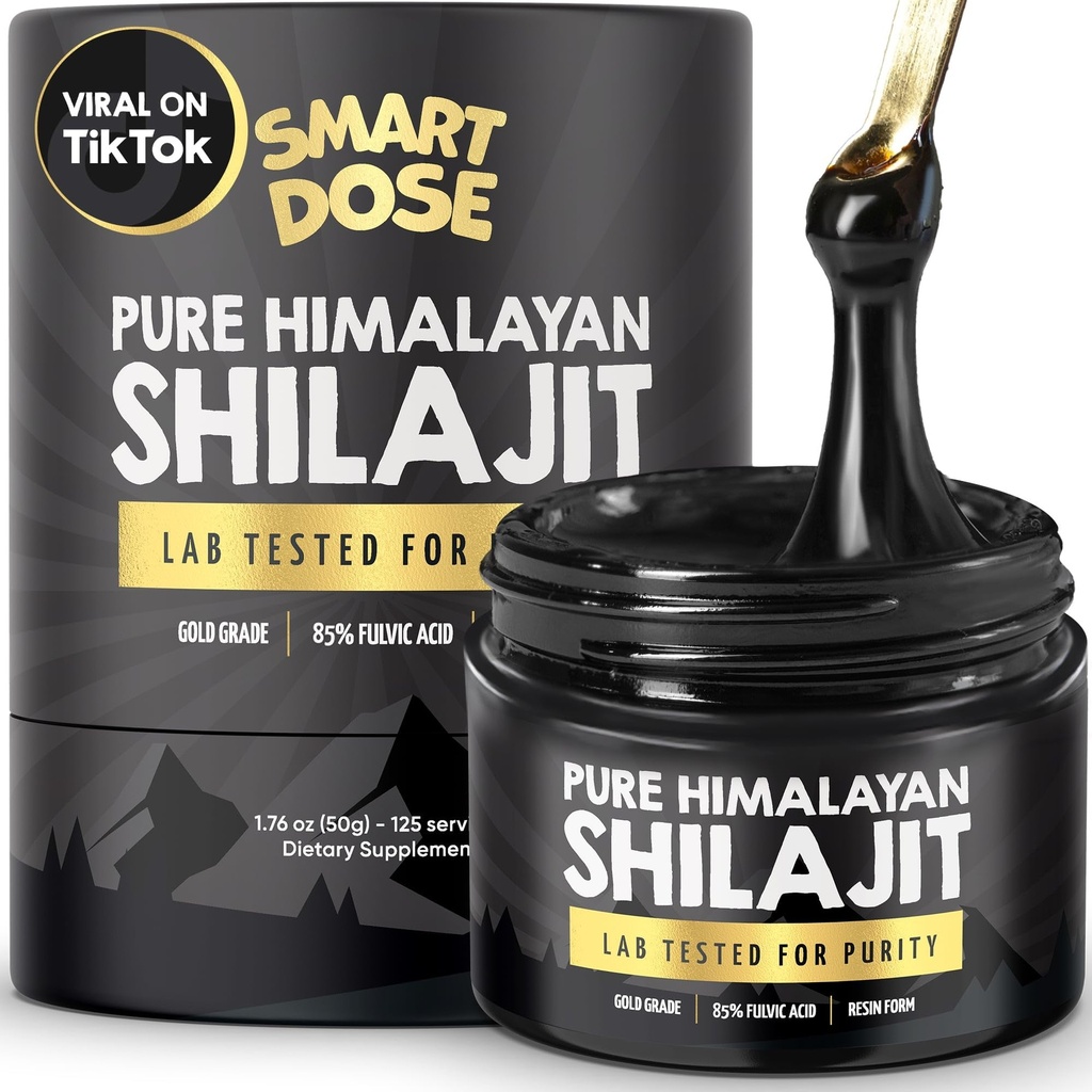 Himalayan Shilajit Resin - Over 85% Fulvic Acid & Large Jar w/ 125 servings - Probably the Purest Shilajit on the Market - US Lab tested for Authentic Himalayan (Large Jar, Himalayan Shilajit)