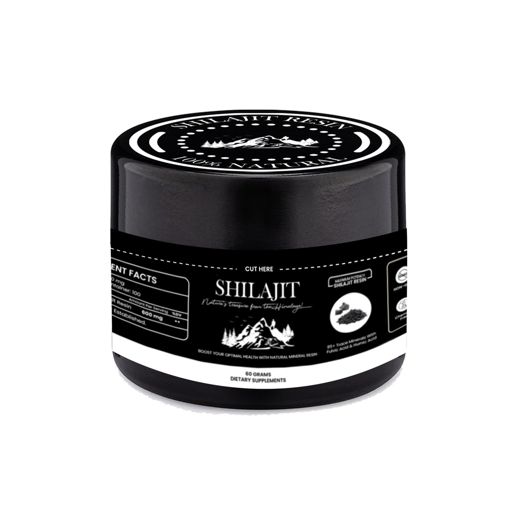 Shilajit Pure Himalaya Resin - 100% Pure Shilajit with Fulvic Acid & 85+ Trace Minerals - Supports Energy, Immunity & Men's Health (60 Grams)