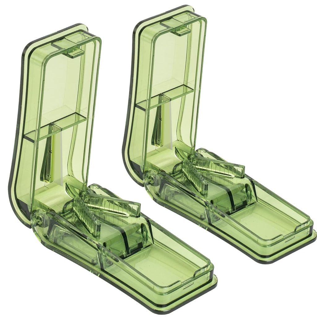 2PCS Pill Cutter, Professional Pill Splitter for Cutting Small Pills or Large Pills in Half