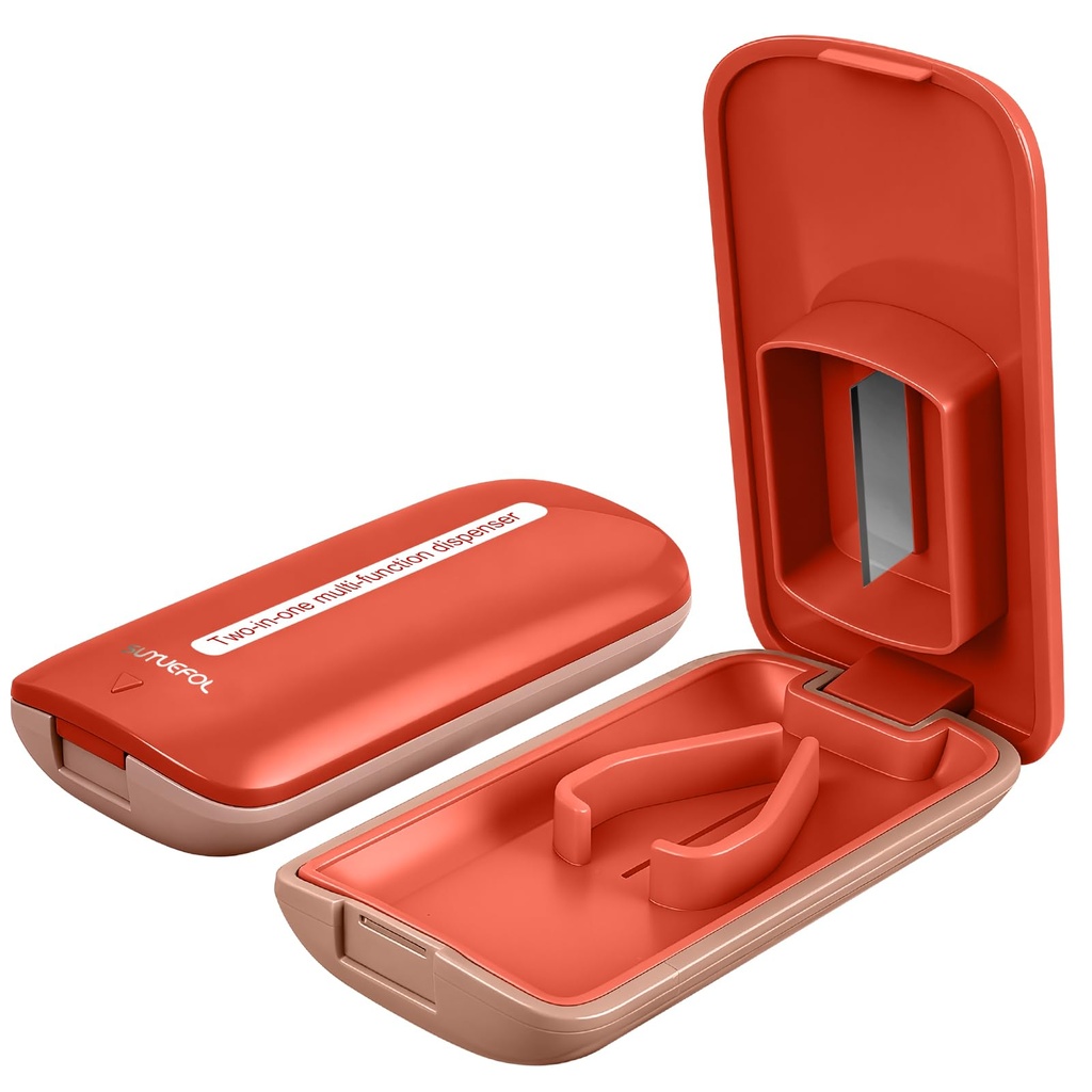 JohnBee Pill Cutter for Small or Large Pills, Cuts Vitamins (Red) | Sharp & Durable Silicone Pill Splitter, Non-Slip Base, Portable Tablet Cutter, For Swallowing Difficulties & Pets