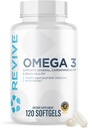 Revive MD Omega 3 Fish Oil Συμπληρώματα για άνδρες & γυναίκες – Softgels με EPA & DHA λιπαρά οξέα για υγιή δέρμα & αρθρώσεις, καρδιά & τον εγκέφαλο Υποστήριξη – Vegan-Friendly, Gluten-free (120 Softgels, 60 Services)