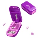Pill Cutter Splitter for Small or Large Pills with Safety Lock - Accurate and Easy Travel-Friendly Design for Daily Use (Purple)