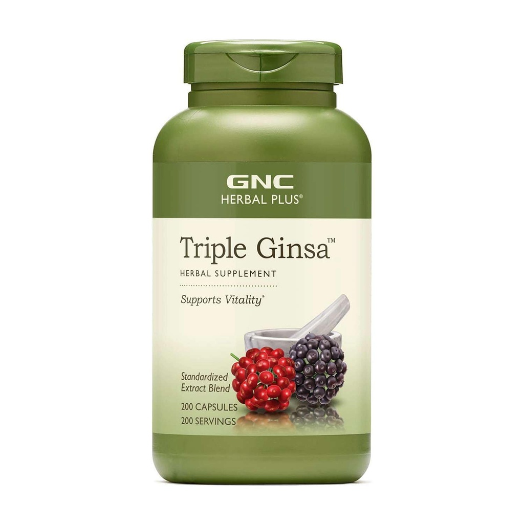 GNC Herbal Plus τριπλό συμπλήρωμα Ginsa, υποστηρίζει ζωτικότητα, 200 υπηρεσίες