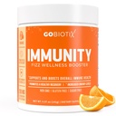 GOBIOTIX Βιταμίνη C - Συμπλήρωμα υποστήριξης ανοσοποιητικής άμυνας - Ανοσία Wellness Booster σκόνης - Vegan Superfood - Elderberry, Turmeric, B12 συμπλήρωμα βιταμίνης, μη-GMO και χωρίς ζάχαρη (Orange)