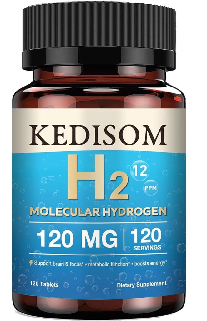 H2 Molecular Hydrogen - Supports Healthy Aging, Cellular Energy & Brain Health - with Elemental Magnesium - GMO-Free, Gluten-Free & Soy-Free - 120 Tablets (120 Servings)