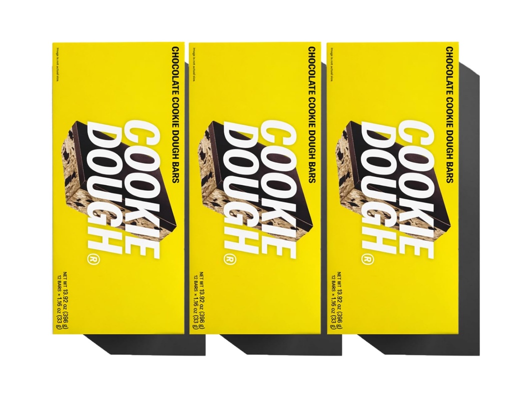 Mid-Day Squares Cookie Dough Protein Chocolate Bars, 1.16 Oz each, 3 Packs (36 Squares) | Made with Real Chocolate, 6g Plant Protein, 4g Fiber, Gluten Free, Plant-Based