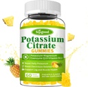 Κιτρικό κάλιο Gummies – Υψηλής ισχύος συμπλήρωμα καλίου για την υγεία των μυών, ανάγλυφο ποδιού, ηλεκτρολυτική ισορροπία – Vegan, μη GMO, χωρίς γλουτένη, ανανάς, 60 μέτρα