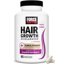 FORCE FACTOR Επιτάχυνση της ανάπτυξης των μαλλιών Πολυβιταμίνη για γυναίκες & άνδρες, με Lustriva, Biotin, Horsetail & Βιταμίνες A, B12, C, D & E για Thicker Μαλλιά, Υγιέστερη Δέρμα & Καρφάκια, 90 κάψουλες