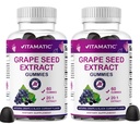 Vitamatic Grape Seed Extract Gummies – Plant-Based Botanical Extract – Natural Grape & Black Currant Flavor – Vegan, Non-GMO – Herbal Supplement – 60 Gummies - 2 Pack