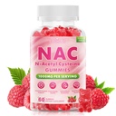 NAC Gummies 1000mg, NAC Supplement for Adults & Kids, NAC Supplement N-Acetyl Cysteine for Antioxidants & Immune Support, Lung & Liver Health, Sugar-Free Vegan Raspberry Flavor, 60 Count