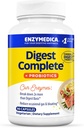 Enzymedica, Digest Complete + Probiotics, Full-Range, Everyday Enzymes with 800 Million CFU Active Cultures per Capsule, 90 Κάψουλες