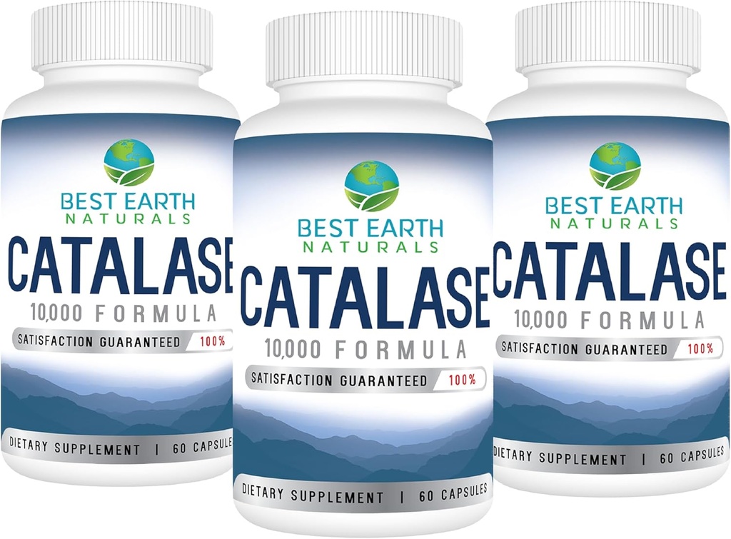 Best Earth Naturals Catalase Συμπλήρωμα 10.000 με Saw Palmetto, Biotin, Fo-Ti, PABA - συμπληρώματα μαλλιών για Ισχυρά Μαλλιά - 180 κάψουλες - Συσκευασία των 3 (90-Day Supply)