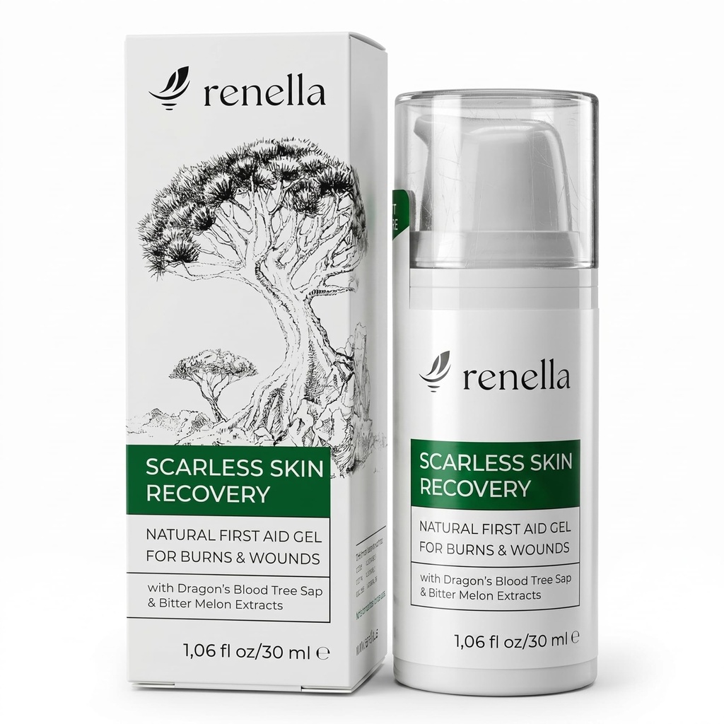 SCARLESS SKIN RECOVERY NATURAL FIRST AID GEL for Burns & Wounds First Aid Gel for Cuts, Scrapes & Burns – Advanced Skin Repair Ointment Soothing Film-Forming Barrier – Fragrance-Free