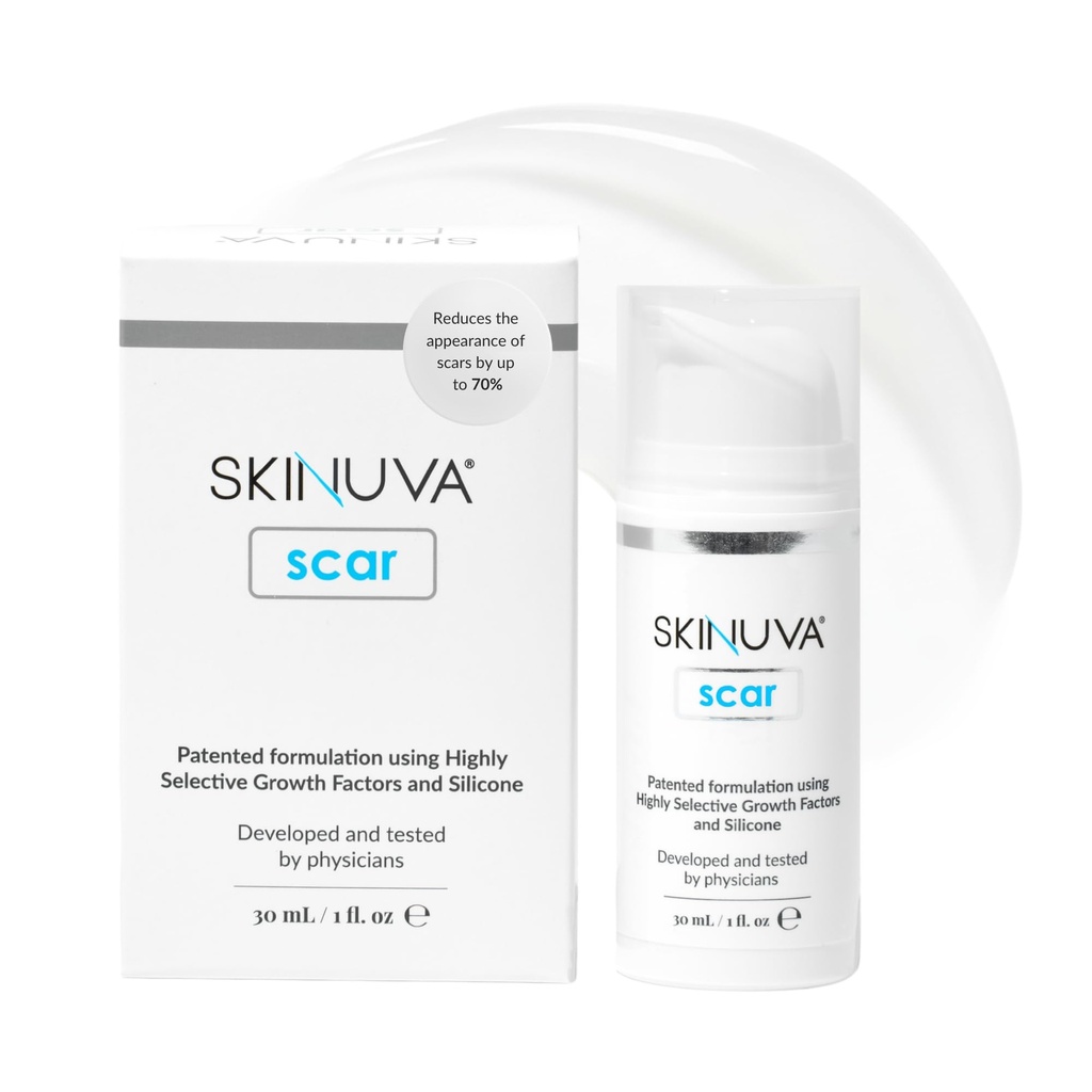 Skinuva® Scar Cream for Face & Body (1 oz) | Helps Fade the Appearance of Old & New Scars, Treatment for Surgery, Burns & Other Skin Trauma