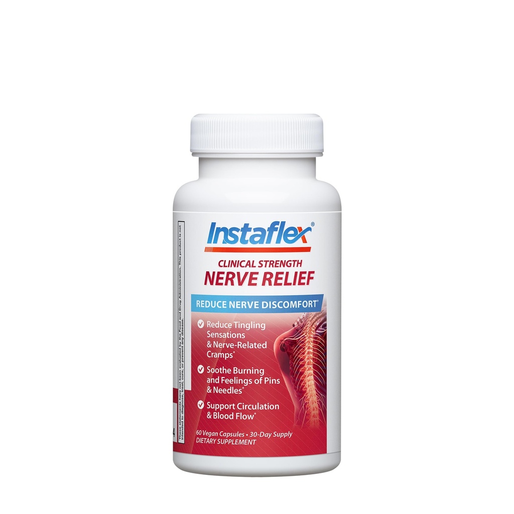 Instaflex Clinical Strength Nerve Relief - 60 Vegan Capsules | Blood Flow, Circulation, Nerve Pain, Tingling Sensations