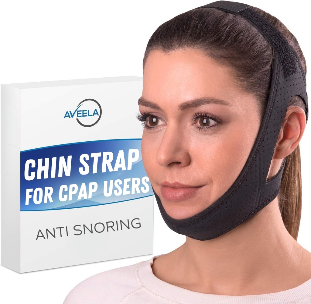 Chin Strap for Sleeping and CPAP Users | Anti Snoring Chin Strap, Adjustable Jaw Strap for Sleep Apnea, Stop Snoring Solution for Men and Women, Comfortable Fit to Keep Mouth Closed – Medium
