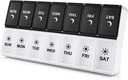 DANING Large Pill Organizer 2 φορές την ημέρα, εβδομαδιαίο κουτί ανά AM περίπτωση, ημέρα νύχτα εμπορευματοκιβώτιο 7 περίπτωση βιταμίνης δύο φορές