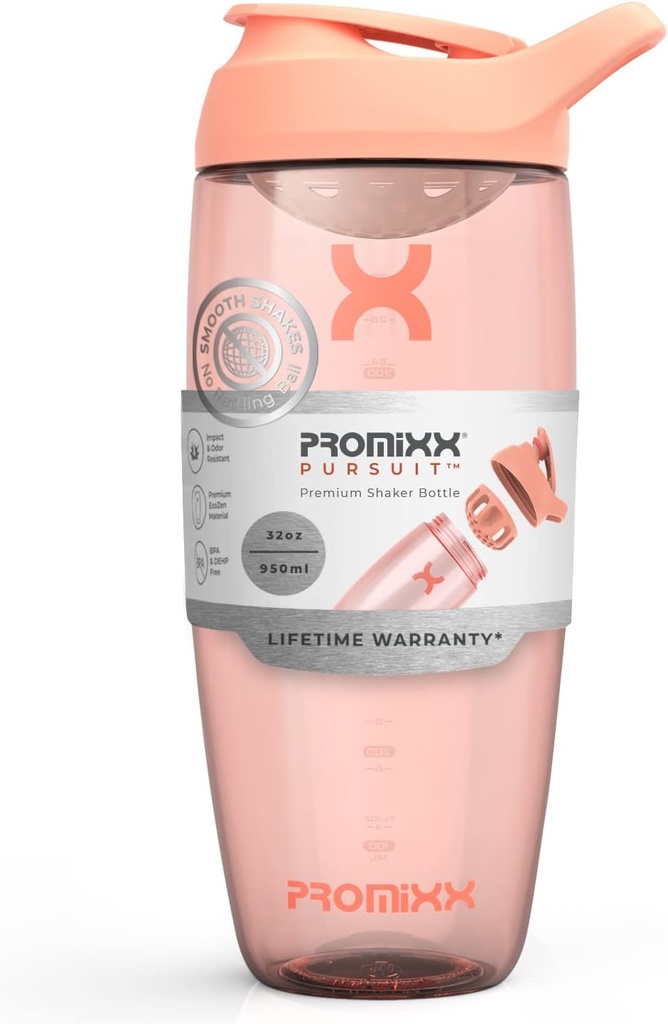 Promixx Pursuit μπουκάλι αναδευτήρα πρωτεΐνης (32 oz) – Silent No-Ball Mixer, Leak-Proof Lid, BPA/BPS & Phthalate-Free ECOZEN – Easy-Clean Shakeer Cup για τα Protein Shakes, Pre & Post-Workout Smoothies